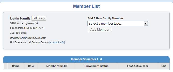 Adding youth/members to the Family/Profile You may now add the youth in your household.