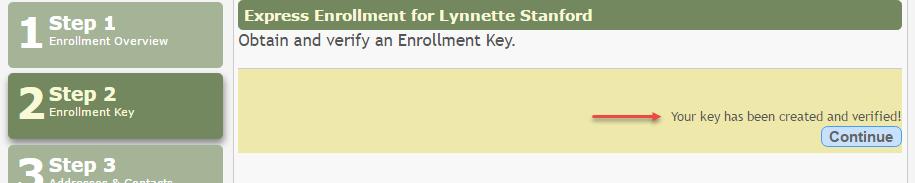 Also, a message is sent to the parent s email address which includes the student s enrollment key.