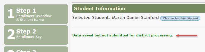 z If you click Save and Submit later, a message is displayed indicating that the data is saved but not submitted for