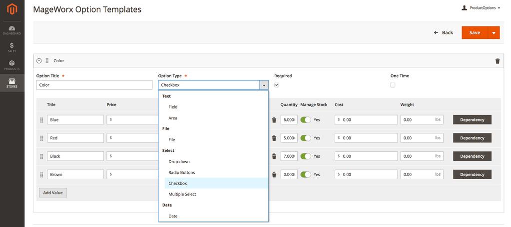 2.2 Customizable Options Required: customers will need to select the custom option before adding a product to cart.