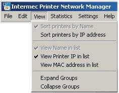 Chapter 5 Program Overview View Menu The View Menu has seven commands organized in three groups. They all control how printers are shown in the Network Printers and Groups pane.