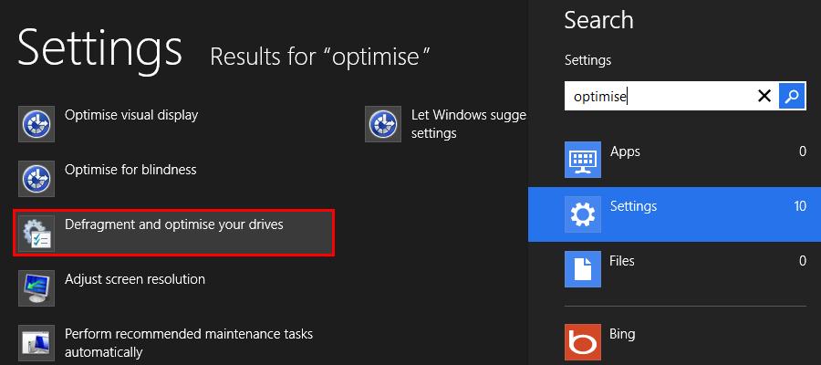 Win 8 search results 8. Follow instructions from step 3 above.
