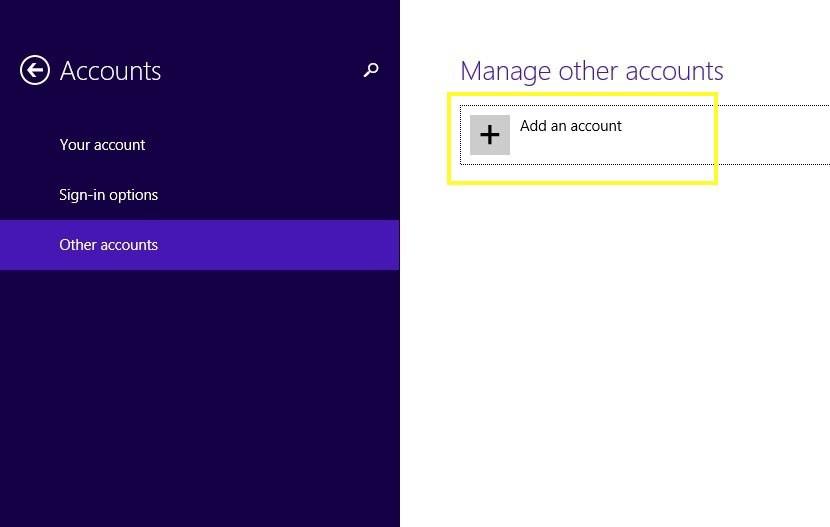 enforce. How to Create a New Account 1. Select "Search"from the Windows 8 charms bar as shown below (to access the charms bar, move the mouse cursor to the top right hand corner of the screen). 2.