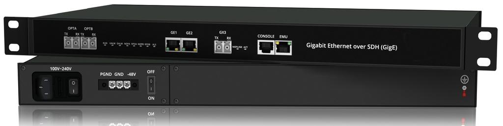 Product Overview Orion s Gigabit Ethernet over SDH (STM-4) Equipment is a compact and high-performance Gigabit Ethernet to STM-4 converter (with VLAN TAG function), which offers three Gigabit