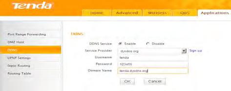 1. DDNS Service: Select to enable/disable the DDNS feature. 2. Service Provider: Select your DDNS service provider from the drop-down menu. (Here you can see a list of available service providers.