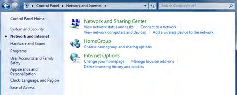 3. Click Network and Sharing