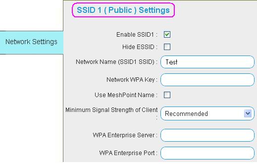 Private profile default SSID name is mysecure and wireless security WPA-AES-CCMP is enabled with the default WPA key, Op3nm35h * Note: When creating a new network and more than two SSIDs are selected
