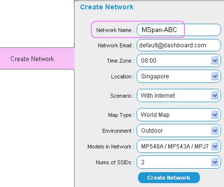 5.3 Executing the configuration steps from CloudController Step 1 First create and configure the wireless mesh networks A, B and C from the CC.