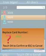 3.04 CHANGING CARDS 3.05 DELETING A USER Settings menu by touching MENU on the keypad and verifying with the device.