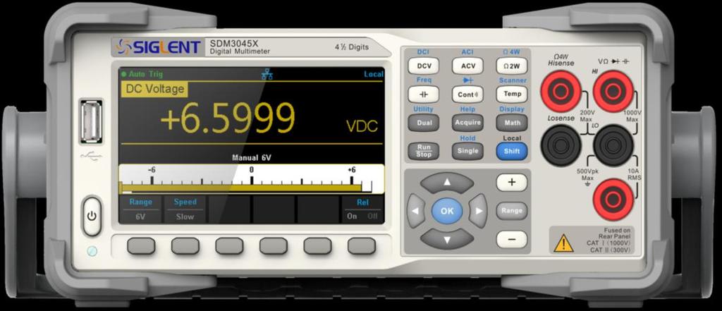 Front Panel SDM3045X Digital Multimeter provides users with brief and clear front panel.