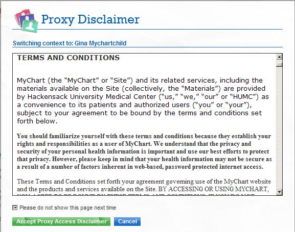 Read and accept the Proxy Disclaimer.