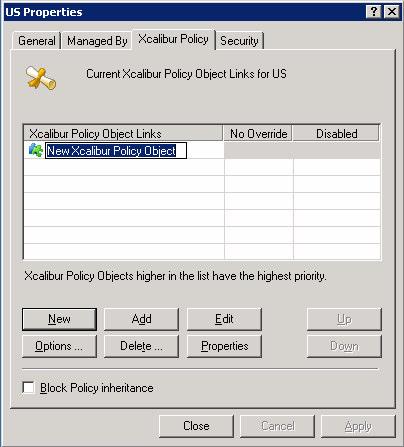 3. Select the Xcalibur Policy tab. 4. Click the New button and select TC Policy from the dropdown menu. 5.