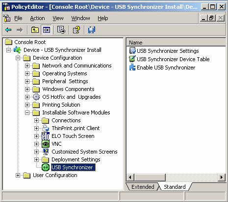 Step 3 - Configure the policy to enable the USB Synchronizer The USB Synchronizer functionality is disabled by default. Perform the following steps to enable the functionality. 1.