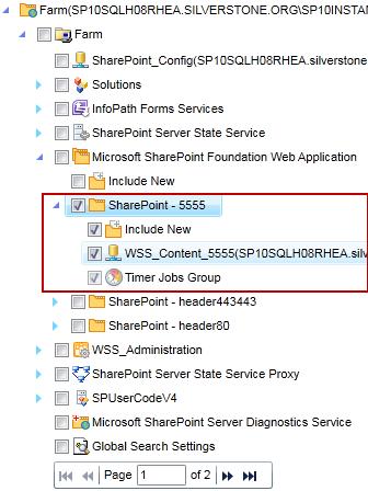 What to Restore Restore Farm Databas e Platform Restore with Specified Granularity Site Collection Site Folder Item Item Version Note What to Select When Restoring (SharePoint 2010 Screenshots Shown
