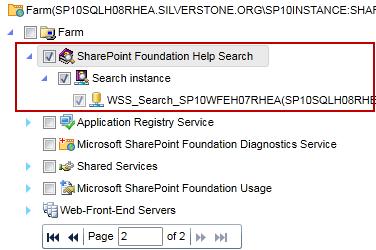 Settings Type: Index files and Databases SharePoint Foundation Help Search Description: Search instances for