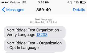 Step 6 - Configuring Loans for Communication Fig. 26 - Verification and confirmation SMS on an iphone.