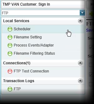 2.3.1 Configuring Local FTP Services In the left-side menu, select Scheduler.