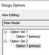 Select Design Options under the Design Options panel. 2. Select New under Option Set. Select New a second time. 3.