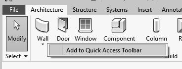 Building Information Modeling and Revit Basics 3. Place your mouse over the Wall tool on the Architecture ribbon.