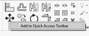The Wall tool is added to the Quick Access toolbar (QAT). 4. Select the Wall tool on the QAT and place a wall in the drawing area.