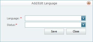 The Add/Edit Language window is displayed. 3. Select the desired language in the Language drop-down list. 4.