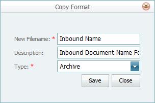 2. In the User table, select the intended user name. 3. In the File Name table, select the intended filename. 4. Click the Copy Format button. The Copy Format window is displayed. 5.