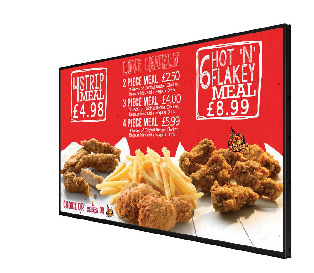 Overview Narrow Bezel Narrow Bezels allow multiple Digital Menu Boards to be placed side by side that create a near seamless display.