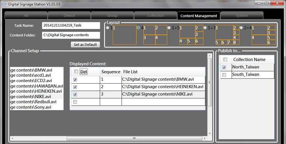 Upload Media Content Digital Signage Station User s Manual On Content Management tab, you can compose the media content and schedule the