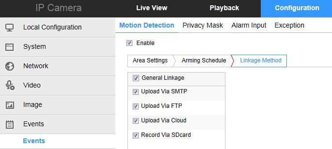 (2) Choose the day you want to set the arming schedule. (3) Click to set the time period for the arming schedule.