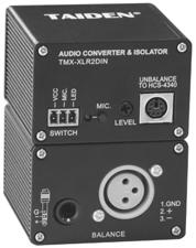 TMX-XLR2DIN Audio Converter & Isolator HCS-4340DDB/50 Data Distribution Board Used for external strong signal accessing to TAIDEN conference system Input level adjustable Ø 6.