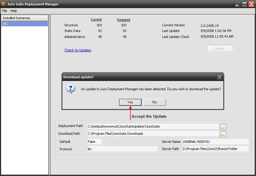 Configuring the Deployment Manager Note: Beginning with Juris Suite 2.0.2406.