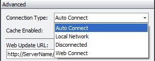 0 Auto Connect Allows the application to choose the connection. Local Network Used if you are on a LAN.