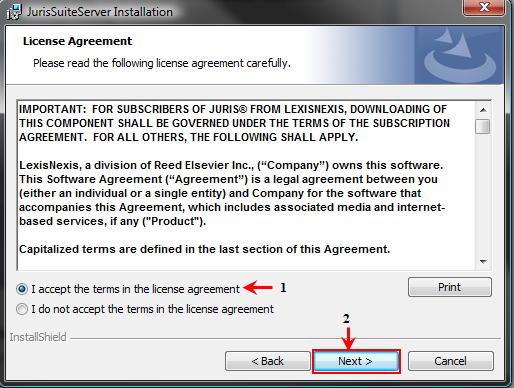 agreement window and click