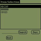 4 PDA ORDER ENTRY PERSONAL DIGITAL ASSISTANT GUIDE After you have edited the customer PO number, dates, and notes as desired on the Order Header screen, continue to the Item Selection screen by