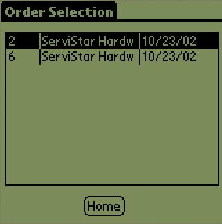 4 PDA ORDER ENTRY PERSONAL DIGITAL ASSISTANT GUIDE Viewing an Existing Order You can view an order that has already been entered into the PDA.