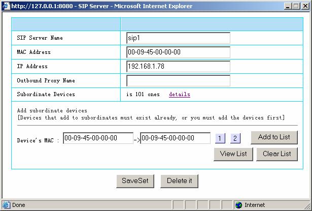 Note: When first use this system, there isn t any Sip Server or device, please add a Sip Server and edit the settings of the Sip Server first, then add Devices.