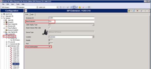 5.4. Administer SIP Extensions From the configuration tree in the left pane for IPO Primary, right-click on