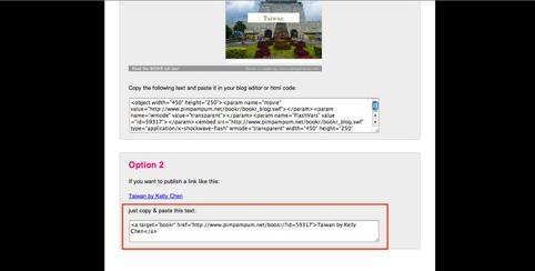 15. Option two is to publish the link only. Copy the following html code and post it in your blog.