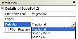 Other Options: Split by Delta: Distance between each split is given by Delta along the edge Split by