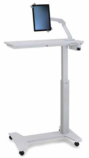 height adjustment for the display; supports displays up to 24"(61 cm), 6 16 lbs (2,7 x 7,3 kg) Retractable mouse shelf pulls out left or right easily, then stows away when not needed Comfortable