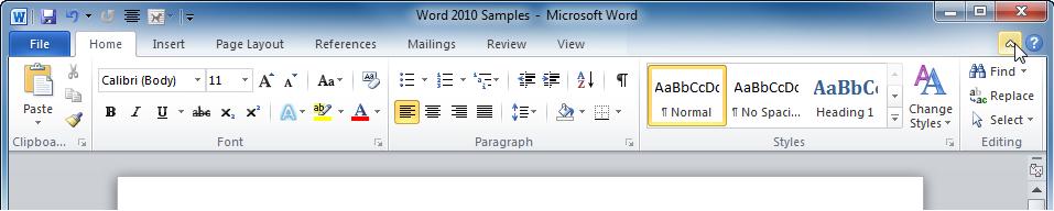 Opening and Closing Word To start Word, click on the Start button, then choose Microsoft Office and from here select Microsoft Office Word 2010. The following window will open.