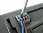 (marked 2). Tighten up the screw to lock the brown wire into place.