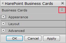 To edit the settings of the list of displayed users or a card template at the level of a web-part, go to section "Business Cards".