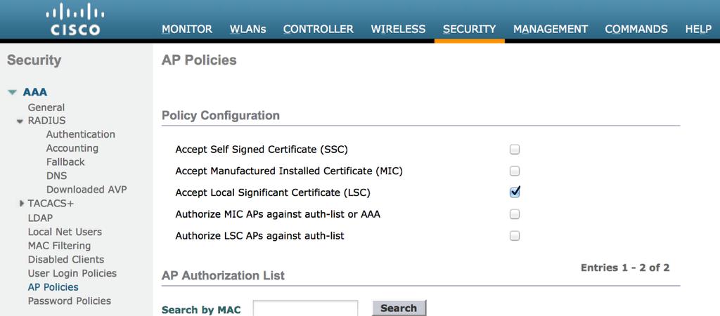 Securing the AP-WLC communication Local Significant Certificate (LSC)