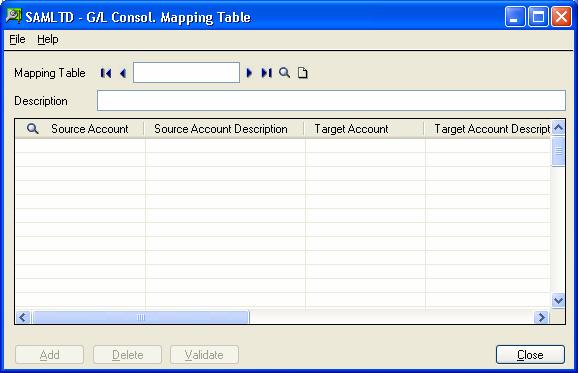 Using the Mapping Table Using the Mapping Table G/L Consolidations lets you consolidate companies with dissimilar account numbers, account types, and account number structures.
