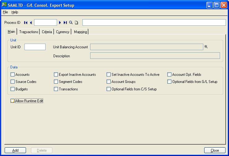Setting Up Exports 2. Select options on the Transactions tab if you selected transactions as data to be exported in the previous step. (See Export Setup: Transactions Tab, on page 4 11.) 3.