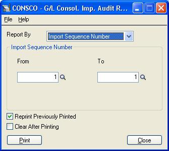 Printing Import Audit Reports Printing the Import Audit Report by Import Sequence Number Import Sequence Number.