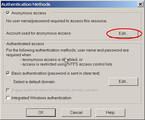 authentication control Edit button.
