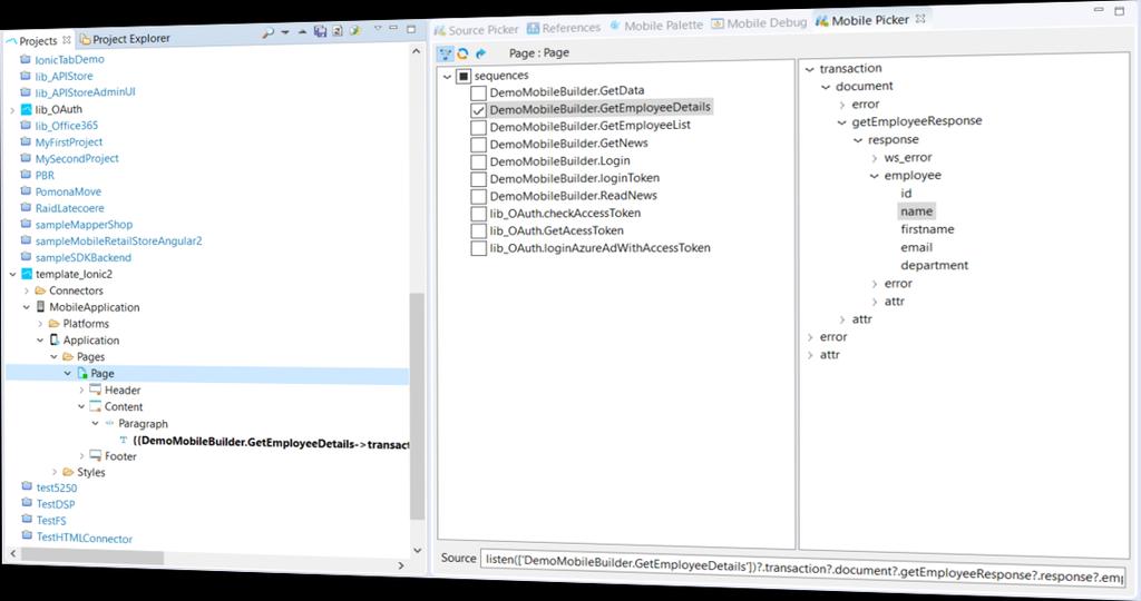 Data Binding Data binding makes mobile applications able to display data from the backend services. With Convertigo this is done by a simple Drag & Drop!