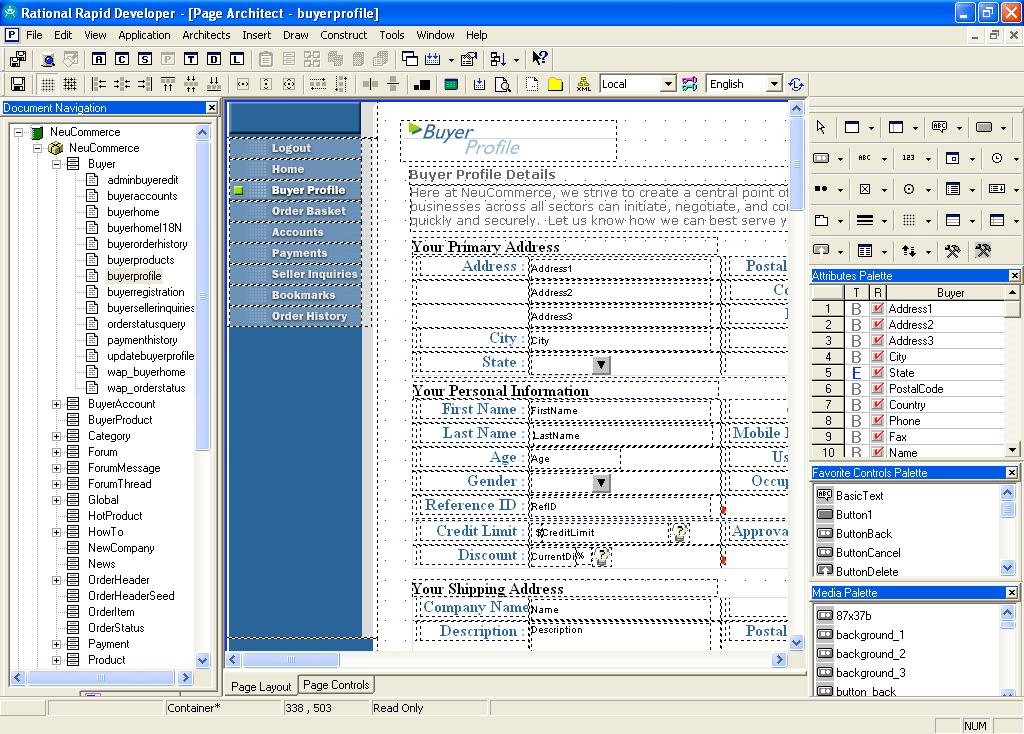 15 Page Architect The WYSIWYG Web page authoring tool, Page Architect, contains a rich set of graphical controls to support state-of-the-art user interface design.